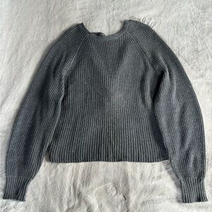 American Eagle Grayish Blue Twist Back Ribbed Women's Sweater